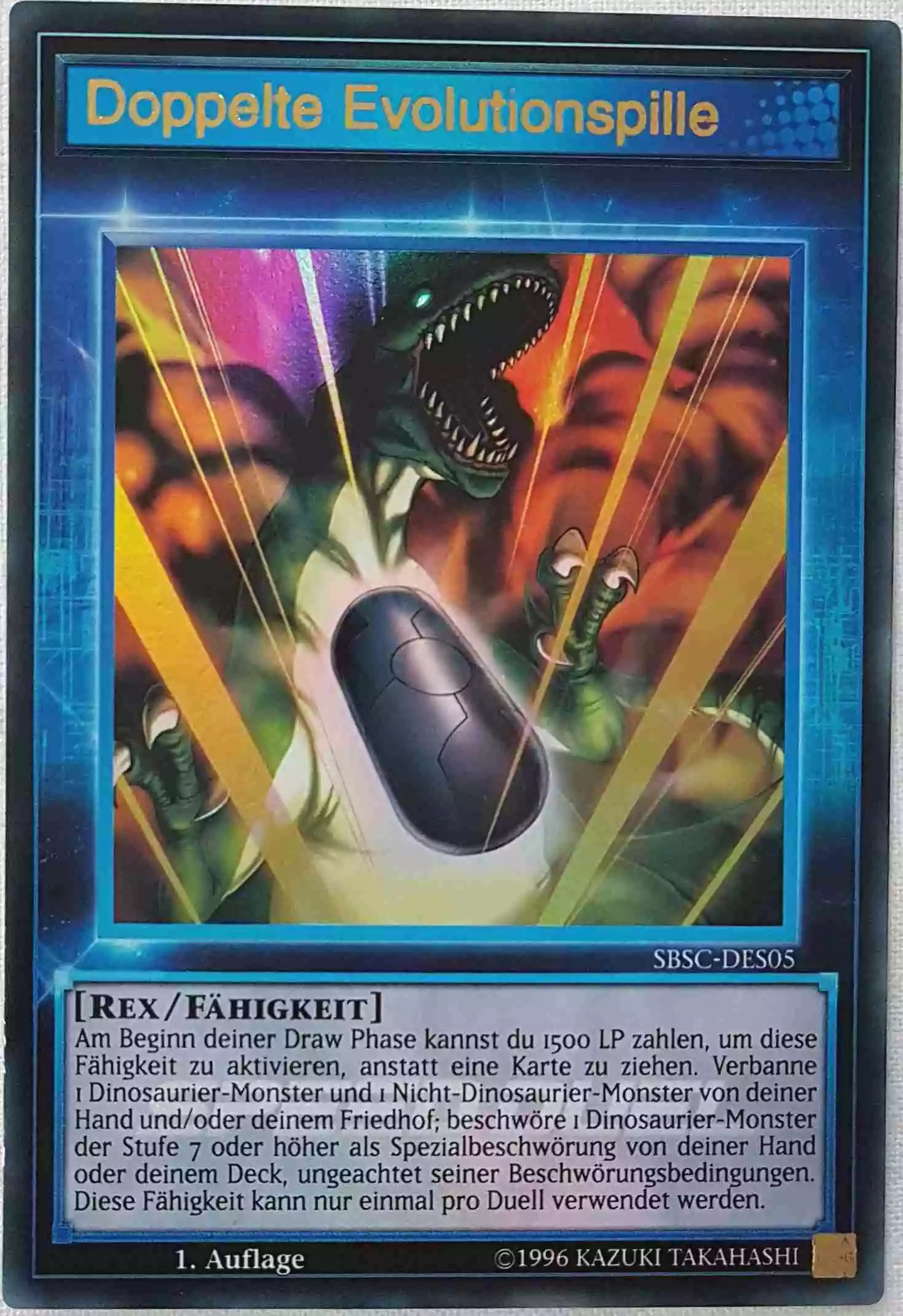 Doppelte Evolutionspille SBSC-DES05 ist in Ultra Rare Yu-Gi-Oh Karte aus Speed Duel Scars of Battle 1. Auflage