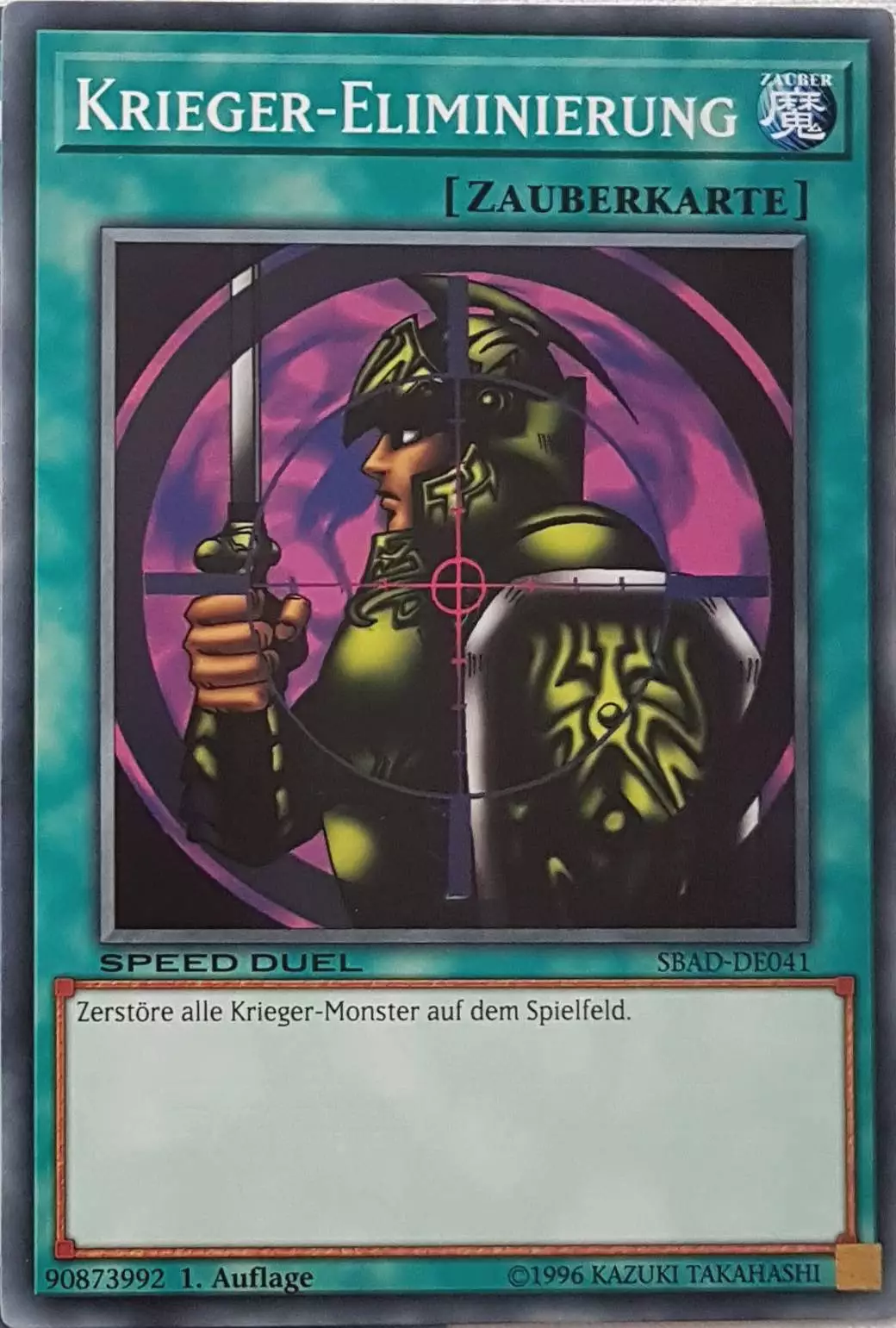 Krieger-Eliminierung SBAD-DE041 ist in Common Yu-Gi-Oh Karte aus Speed Duel Attack from the Deep 1. Auflage