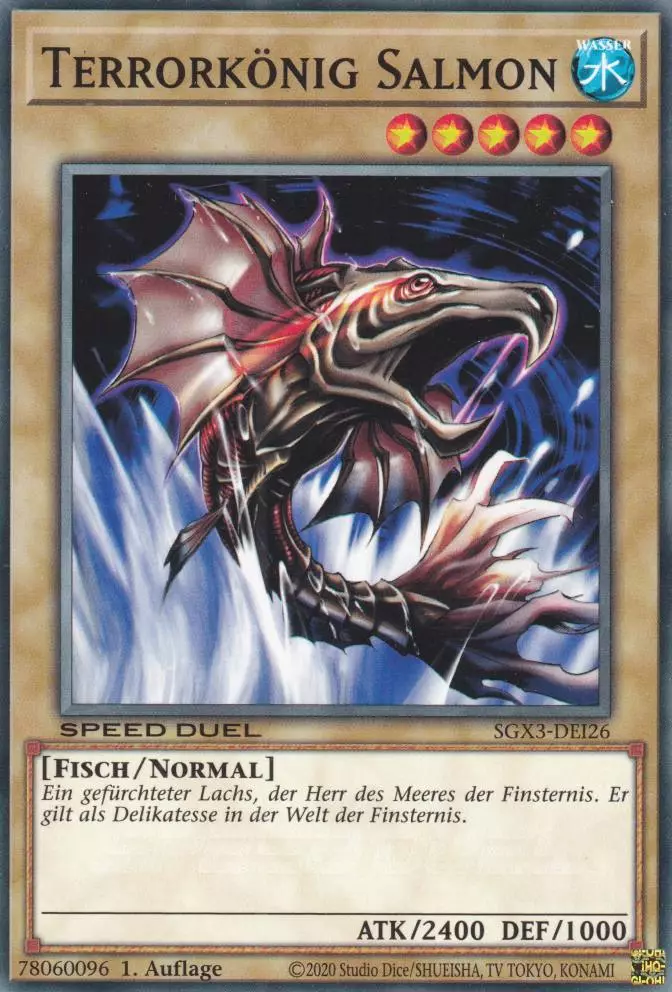 Terrorkönig Salmon SGX3-DEI26 ist in Common Yu-Gi-Oh Karte aus Speed Duel GX: Duelists of Shadows 1.Auflage