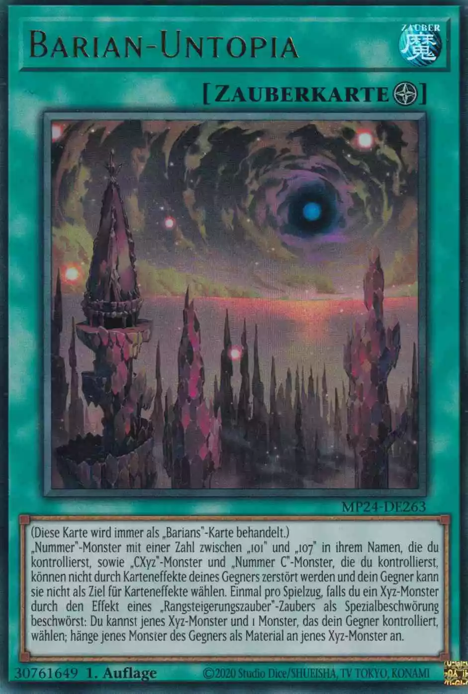 Barian-Untopia Ultra Rare MP24-DE263 Yugioh Karte Barian-Untopia MP24-DE263 ist in Ultra Rare Yu-Gi-Oh Karte aus 25th Anniversary Tin Dueling Mirrors 1.Auflage