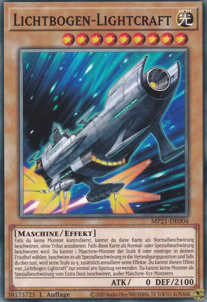 Lichtbogen-Lightcraft MP21-DE004 ist in Common Yu-Gi-Oh Karte aus Tin of Ancient Battles 1.Auflage