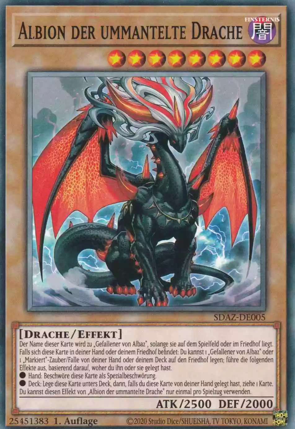 Albion der ummantelte Drache SDAZ-DE005 ist in Common Yu-Gi-Oh Karte aus Structure Deck Albaz Strike 1.Auflage