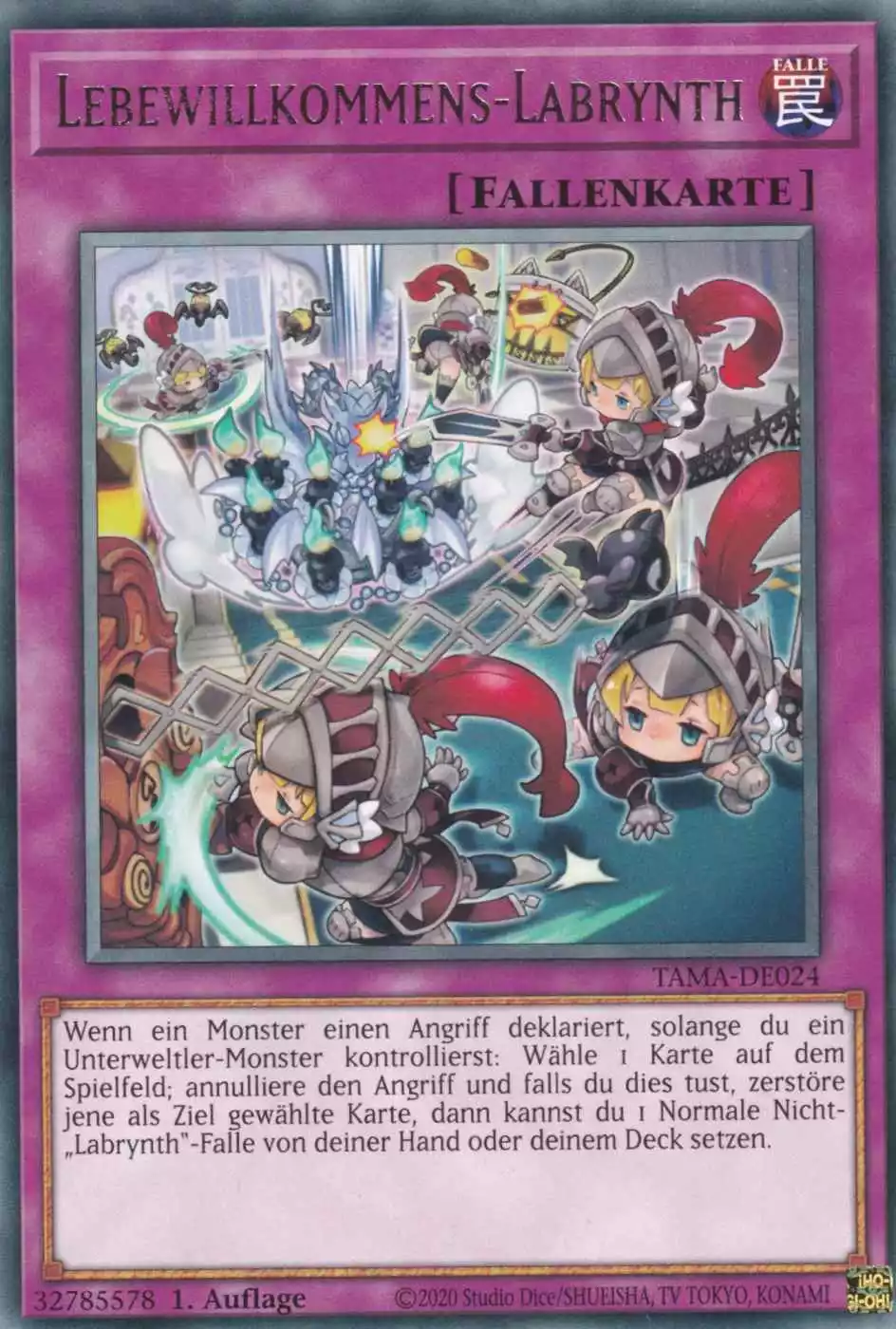 Lebewillkommens-Labrynth TAMA-DE024 ist in Rare Yu-Gi-Oh Karte aus Tactical Masters 1.Auflage