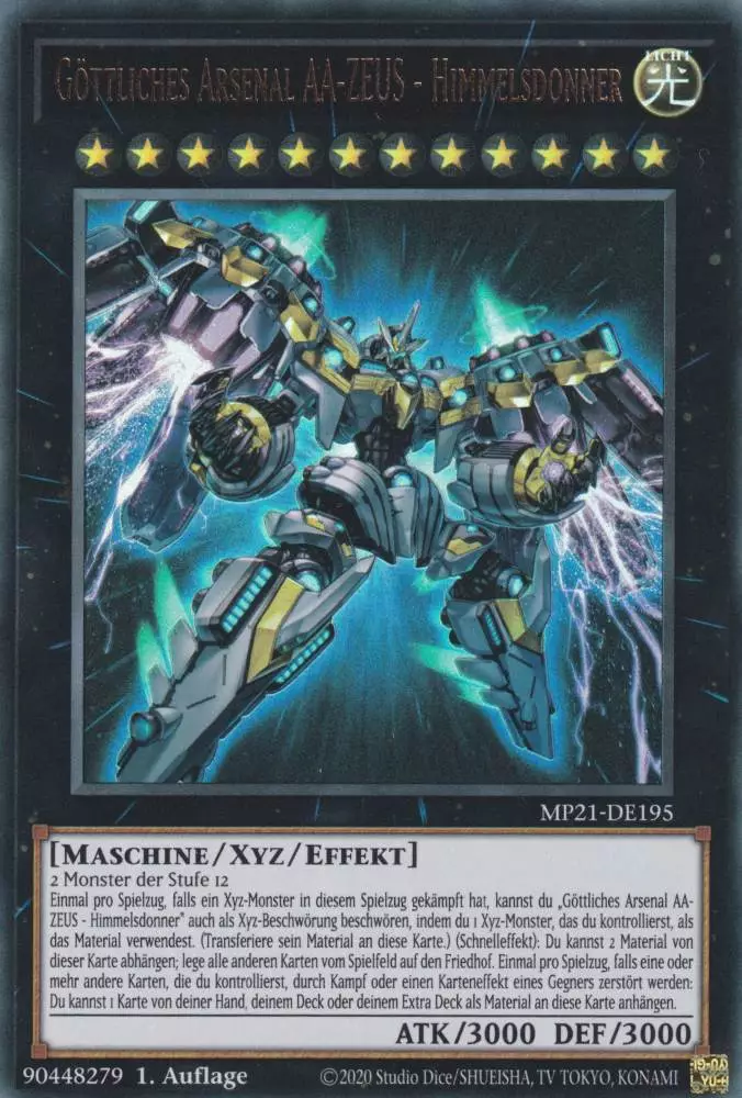 Göttliches Arsenal AA-ZEUS - Himmelsdonner MP21-DE195 ist in Ultra Rare Yu-Gi-Oh Karte aus Tin of Ancient Battles 1.Auflage