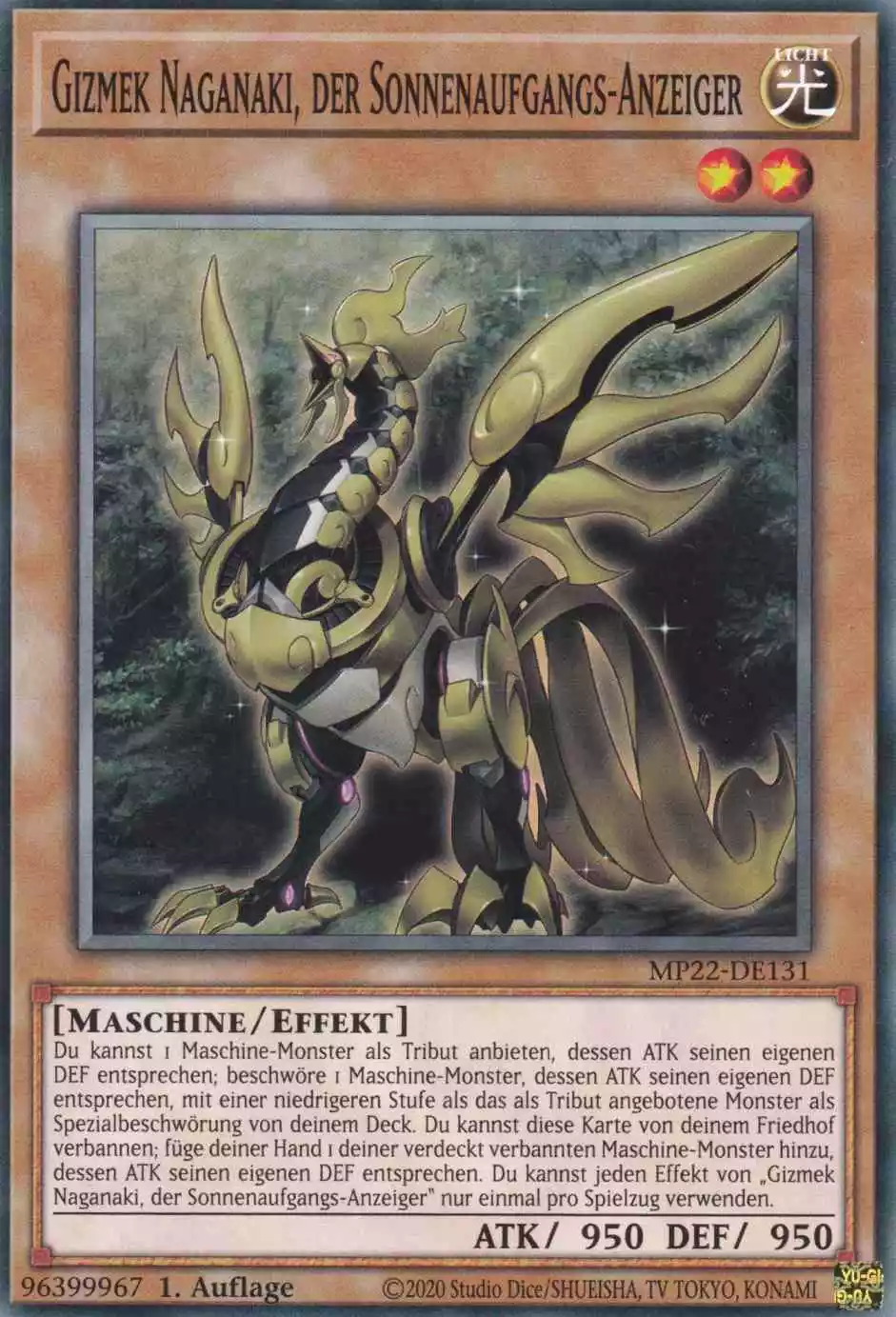 Gizmek Naganaki, der Sonnenaufgangs-Anzeiger MP22-DE131 ist in Common Yu-Gi-Oh Karte aus Tin of the Pharaoh’s Gods 1.Auflage