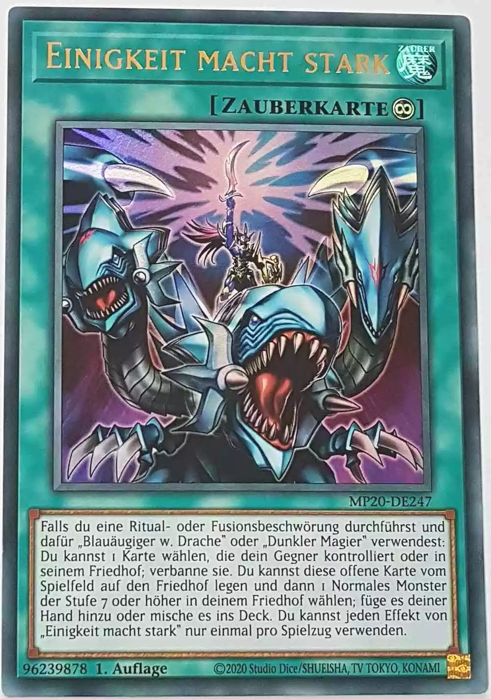 Einigkeit macht stark MP20-DE247 ist in Ultra Rare Yu-Gi-Oh Karte aus 2020 Tin of Lost Memories 1.Auflage