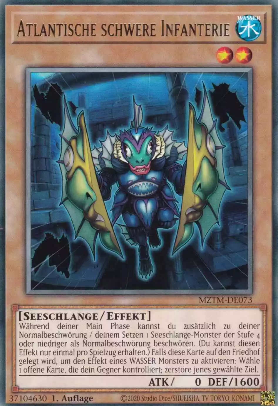 Atlantische schwere Infanterie MZTM-DE073 ist in Rare Yu-Gi-Oh Karte aus Maze of the Master 1.Auflage