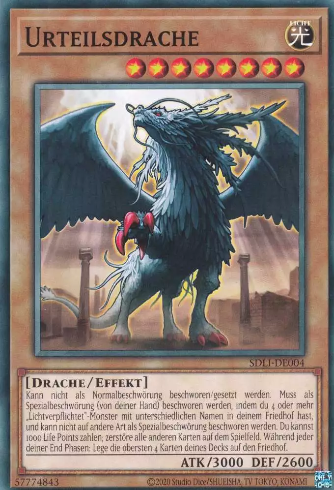 Urteilsdrache SDLI-DE004 ist in Common Yu-Gi-Oh Karte aus Realm Of Light unlimitiert