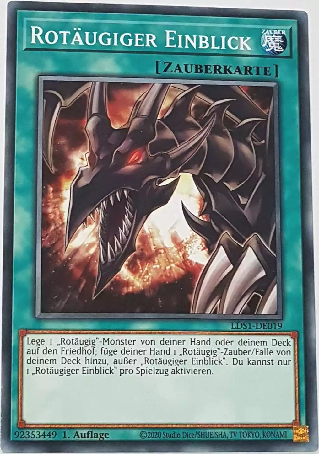 Rotäugiger Einblick LDS1-DE019 ist in Common Yu-Gi-Oh Karte aus Legendary Duelists: Season 1 1.Auflage
