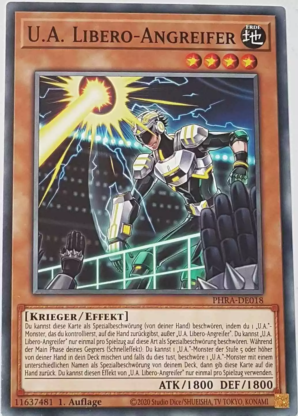 U.A. Libero-Angreifer PHRA-DE018 ist in Common Yu-Gi-Oh Karte aus Phantom Rage 1. Auflage