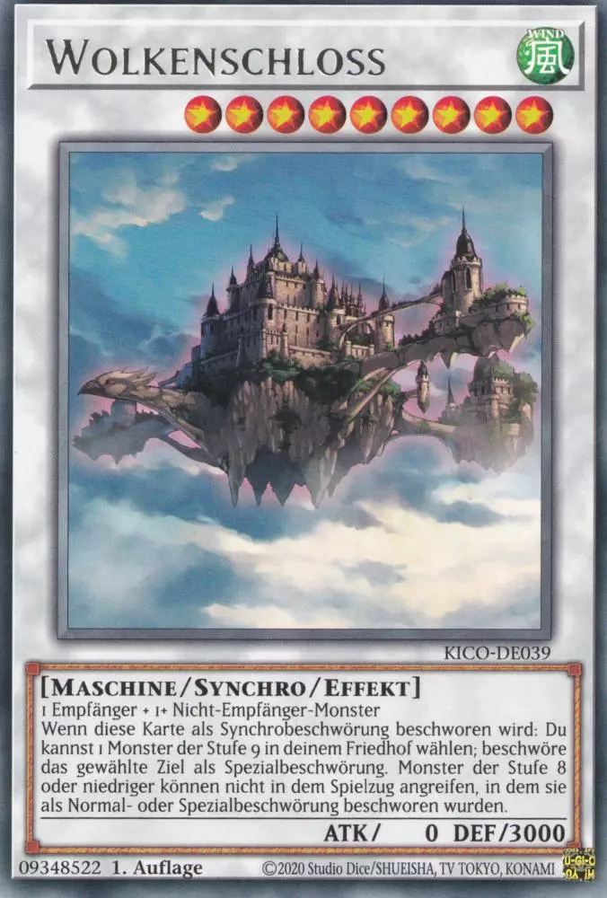 Wolkenschloss KICO-DE039 ist in Rare Yu-Gi-Oh Karte aus King's Court 1.Auflage