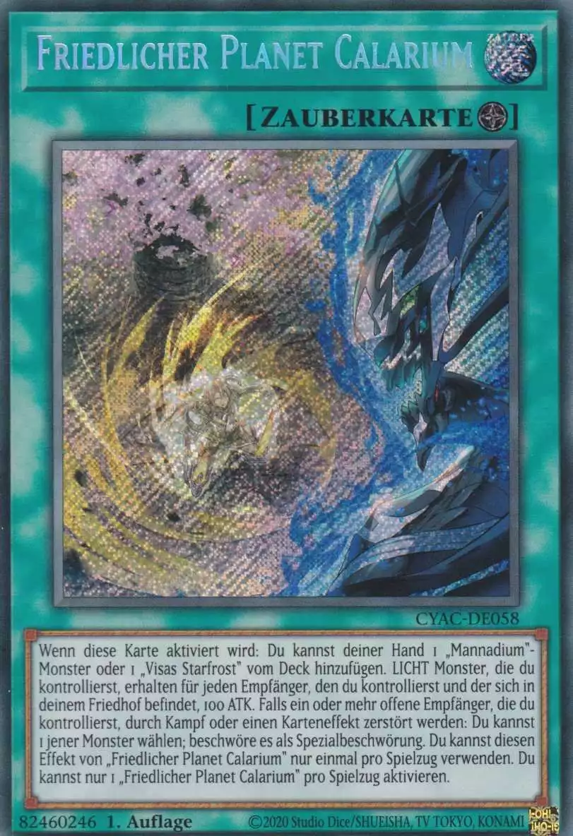 Friedlicher Planet Calarium CYAC-DE058 ist in Secret Rare Yu-Gi-Oh Karte aus Cyberstorm Access 1.Auflage