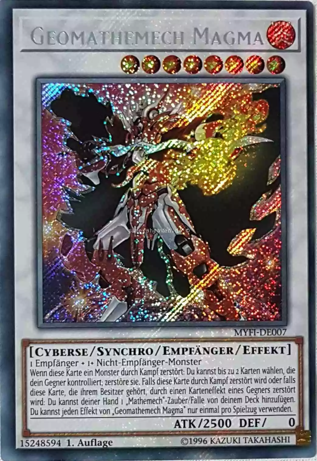 Geomathemech Magma MYFI-DE007 ist in Secret Rare aus Mystic Fighters 1.Auflage