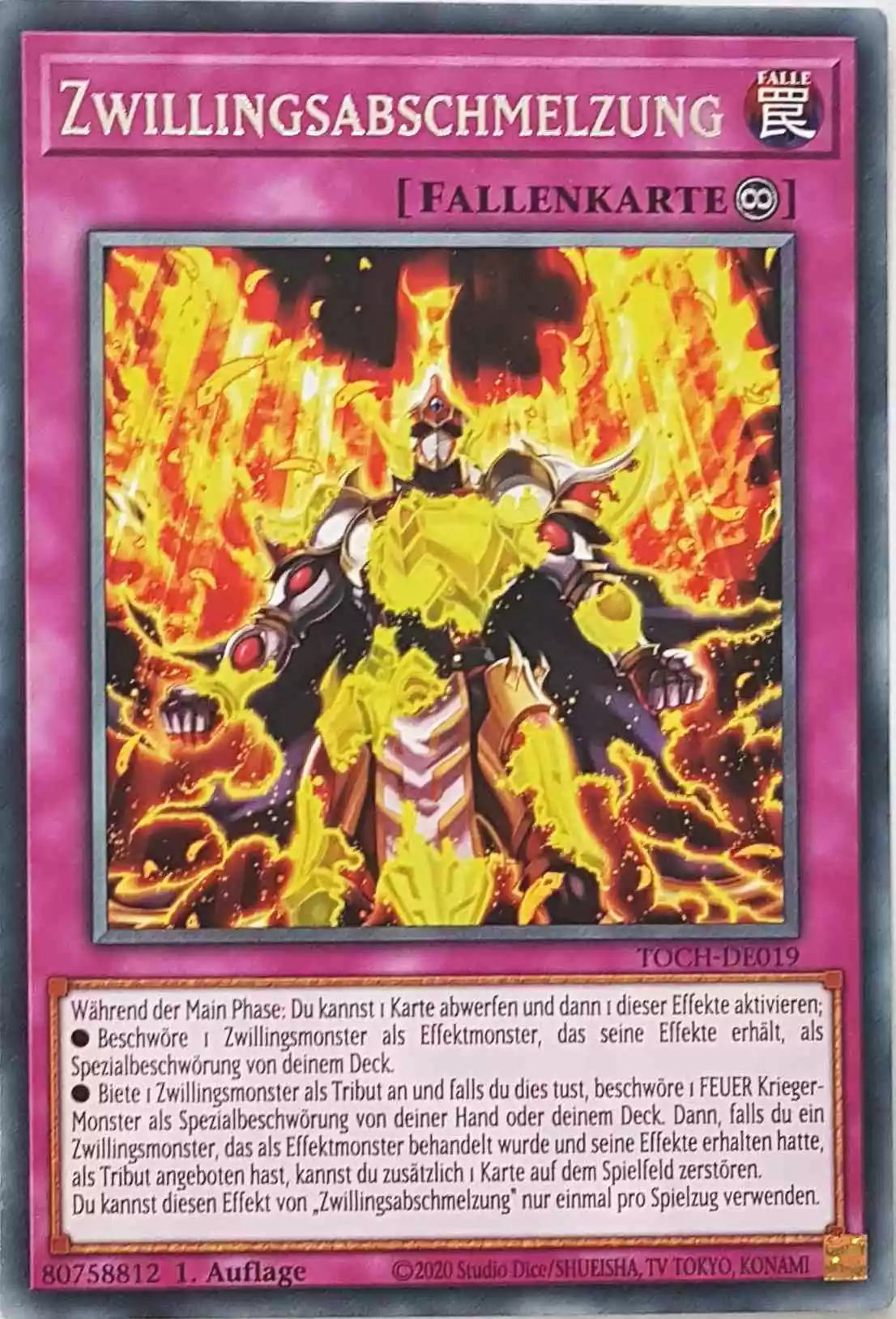 Zwillingsabschmelzung TOCH-DE019 ist in Rare Yu-Gi-Oh Karte aus Toon Chaos 1.Auflage