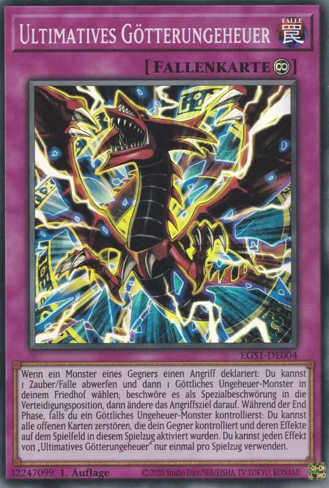 Ultimatives Götterungeheuer EGS1-DE004 ist in Super Rare Yu-Gi-Oh Karte aus God Deck Slifer 1.Auflage