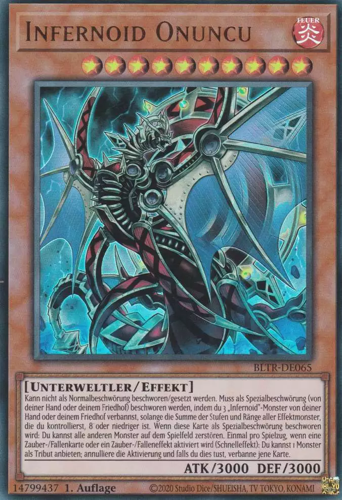 Infernoid Onuncu BLTR-DE065 ist in Ultra Rare Yu-Gi-Oh Karte aus Battles of Legend Terminal Revenge 1.Auflage