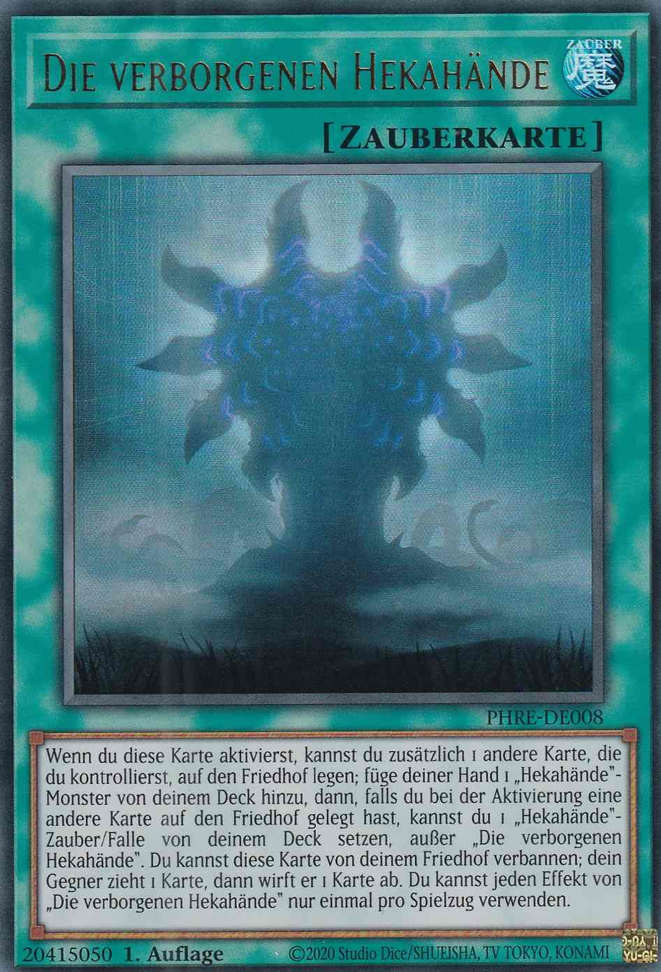 Die verborgenen Hekahände PHRE-DE008 ist in Ultra Rare Yu-Gi-Oh Karte aus Phantom Revenge 1.Auflage