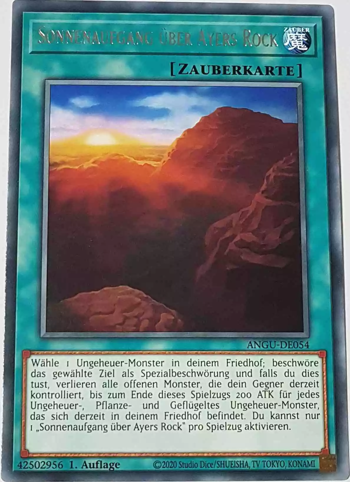 Sonnenaufgang über Ayers Rock ANGU-DE054 ist in Rare Yu-Gi-Oh Karte aus Ancient Guardians 1.Auflage