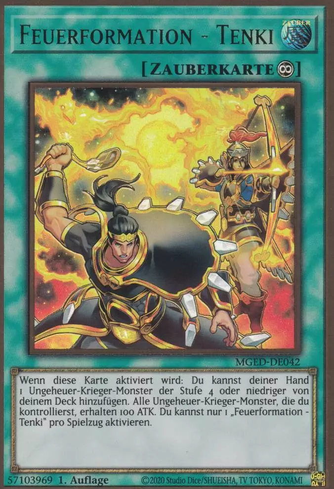 mged-de042-feuerformation-tenki-premium-gold-rare-maximum-gold-el-dorado Feuerformation - Tenki MGED-DE042 ist in Premium Gold Rare Yu-Gi-Oh Karte aus Maximum Gold El Dorado 1.Auflage