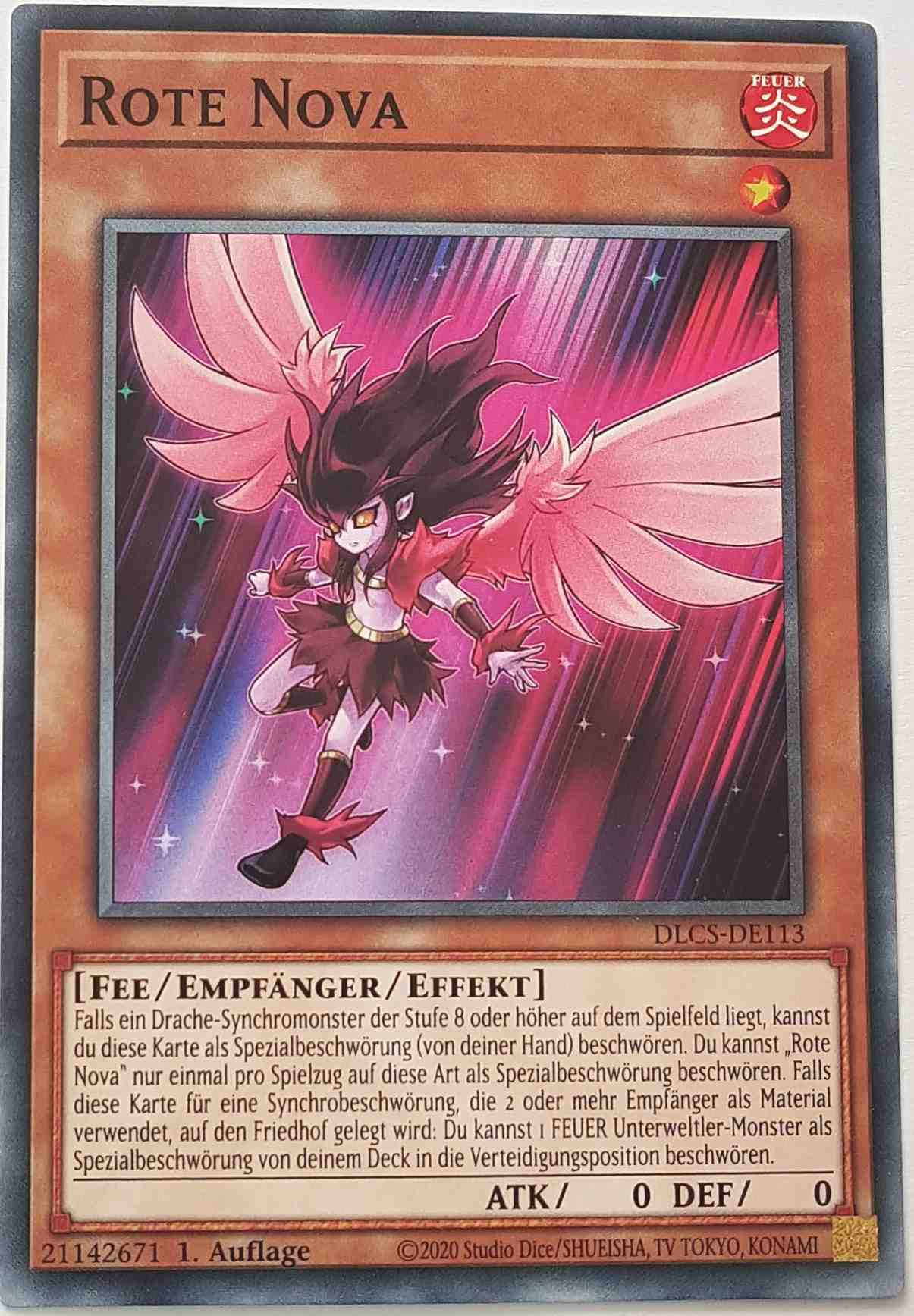 Rote Nova DLCS-DE113 ist in Common Yu-Gi-Oh Karte aus Dragons of Legend The Complete Series 1.Auflage