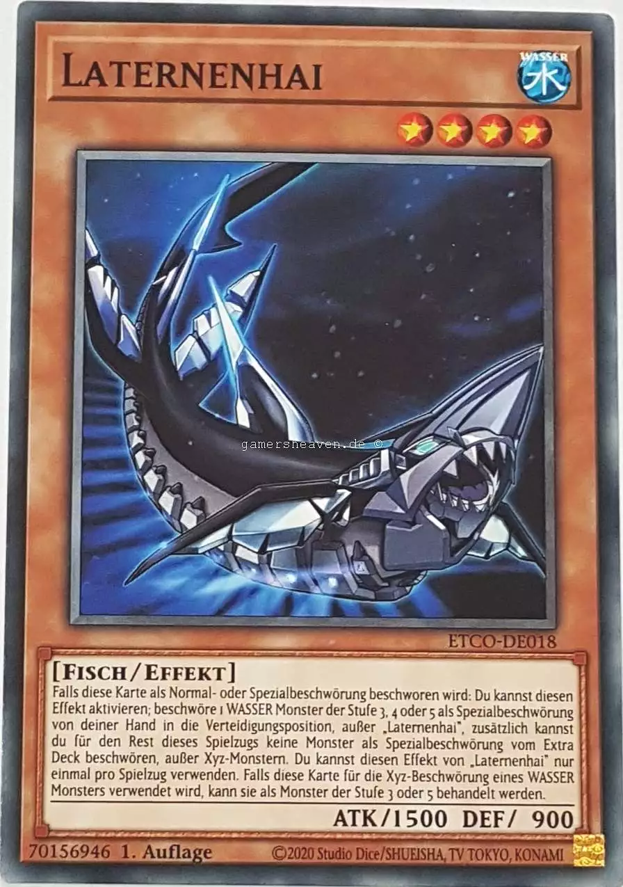 Laternenhai ETCO-DE018 ist in Common Yu-Gi-Oh Karte aus Eternity Code 1.Auflage