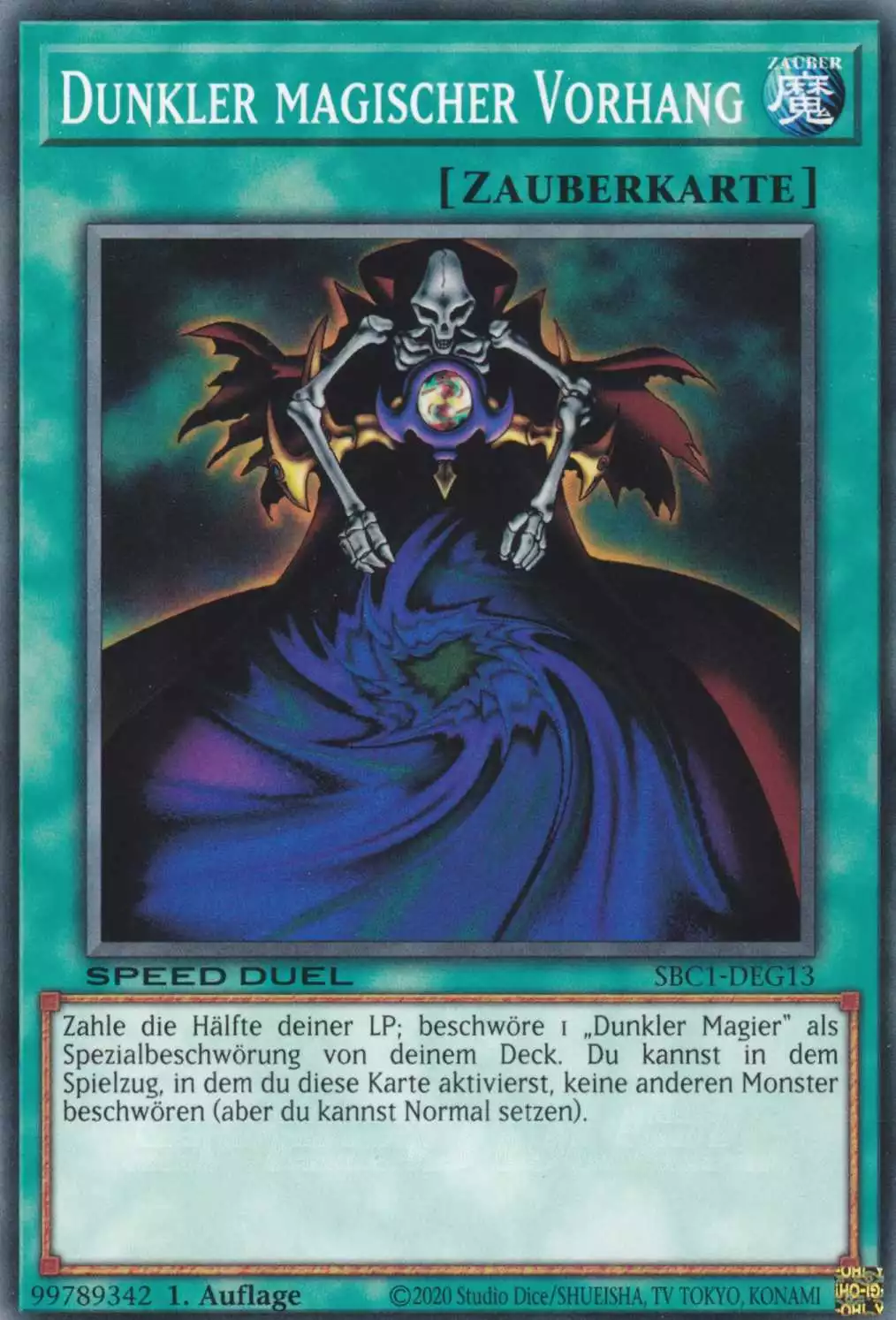 Dunkler magischer Vorhang SBC1-DEG13 ist in Common Yu-Gi-Oh Karte aus Streets of Battle City 1.Auflage