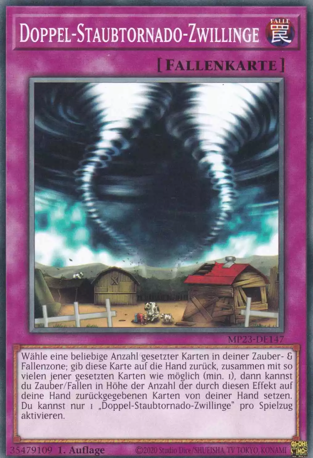 Doppel-Staubtornado-Zwillinge MP23-DE147 ist in Common Yu-Gi-Oh Karte aus 25th Anniversary Tin Dueling Heroes 1.Auflage