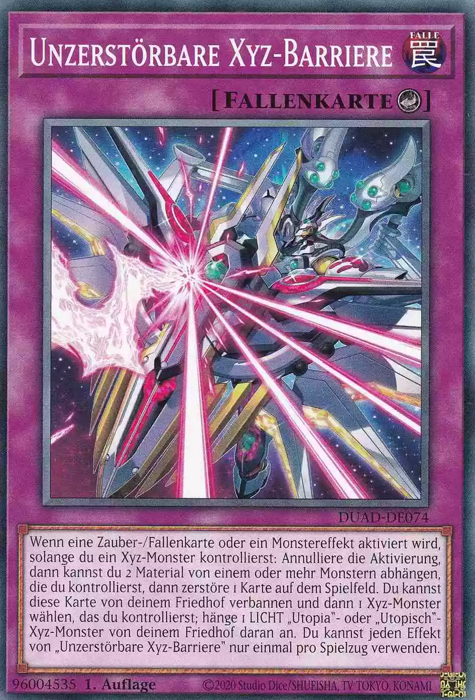 Unzerstörbare Xyz-Barriere DUAD-DE074 ist in Common Yu-Gi-Oh Karte aus Duelist’s Advance 1.Auflage