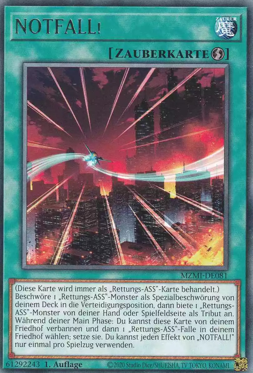 NOTFALL! MZMI-DE081 ist in Rare Yu-Gi-Oh Karte aus Maze of Millennia 1.Auflage