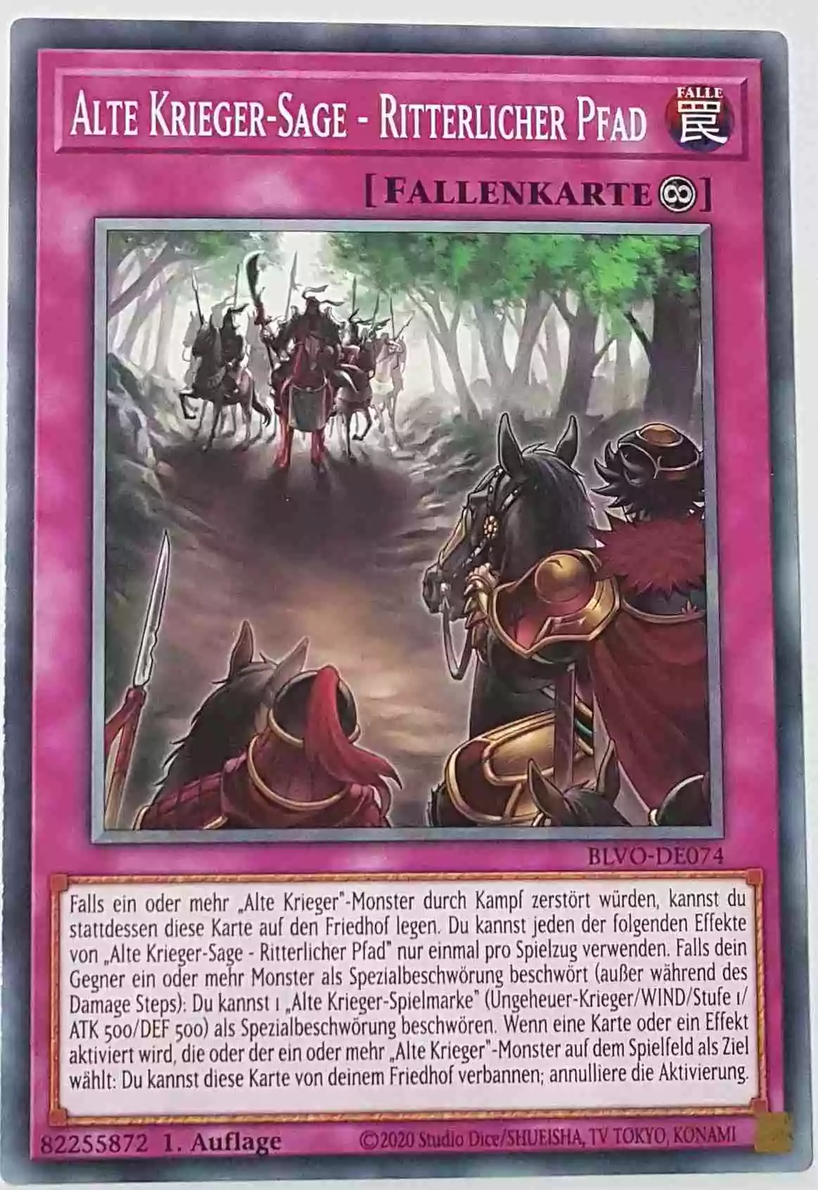 Alte Krieger-Sage - Ritterlicher Pfad BLVO-DE074 ist in Common Yu-Gi-Oh Karte aus Blazing Vortex 1.Auflage