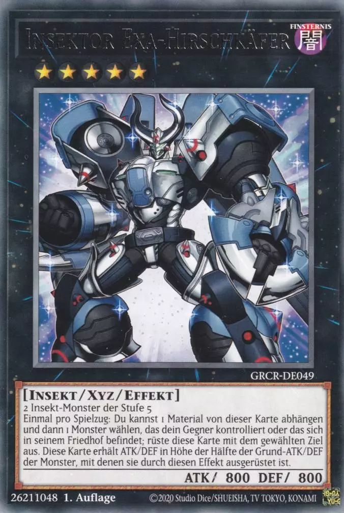 Insektor Exa-Hirschkäfer GRCR-DE049 ist in Rare Yu-Gi-Oh Karte aus The Grand Creators 1.Auflage