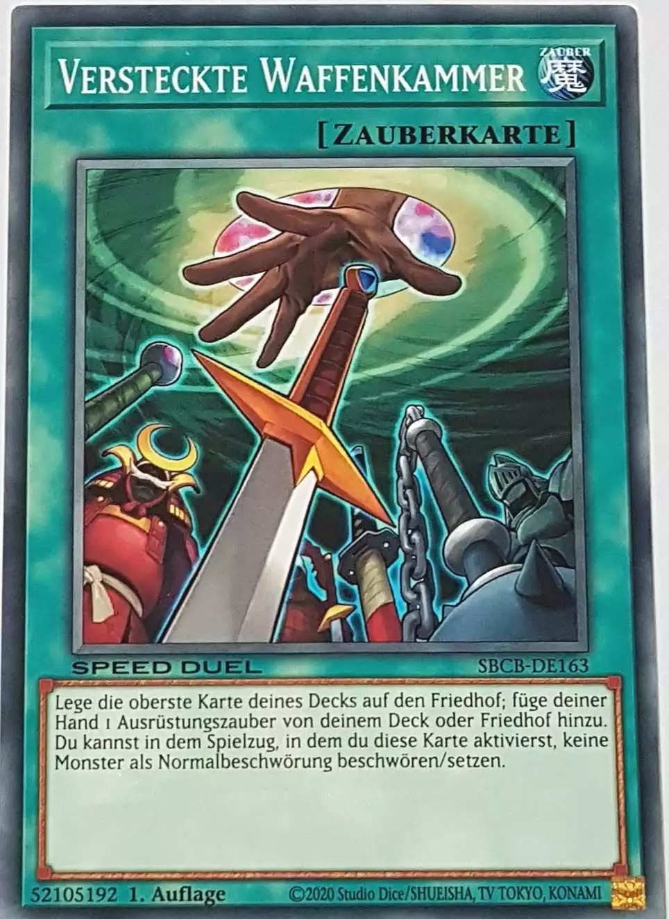 Versteckte Waffenkammer SBCB-DE163 ist in Common Yu-Gi-Oh Karte aus Speed Duel Battle City Box 1. Auflage