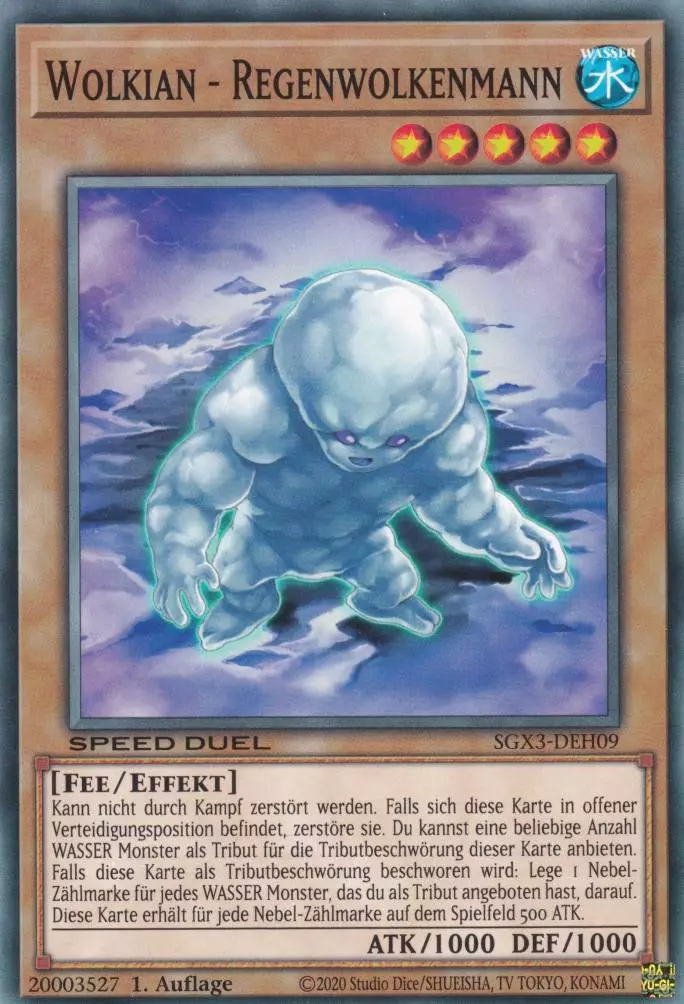 Wolkian - Regenwolkenmann SGX3-DEH09 ist in Common Yu-Gi-Oh Karte aus Speed Duel GX: Duelists of Shadows 1.Auflage
