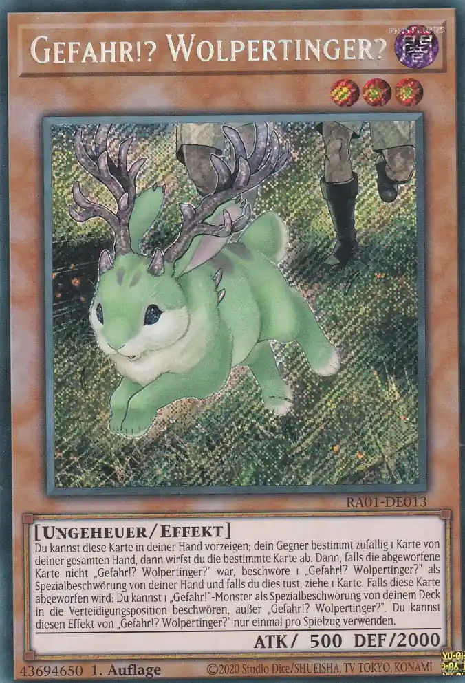 Gefahr!? Wolpertinger? RA01-DE013 ist in Secret Rare Yu-Gi-Oh Karte aus 25th Anniversary Rarity Collection 1.Auflage