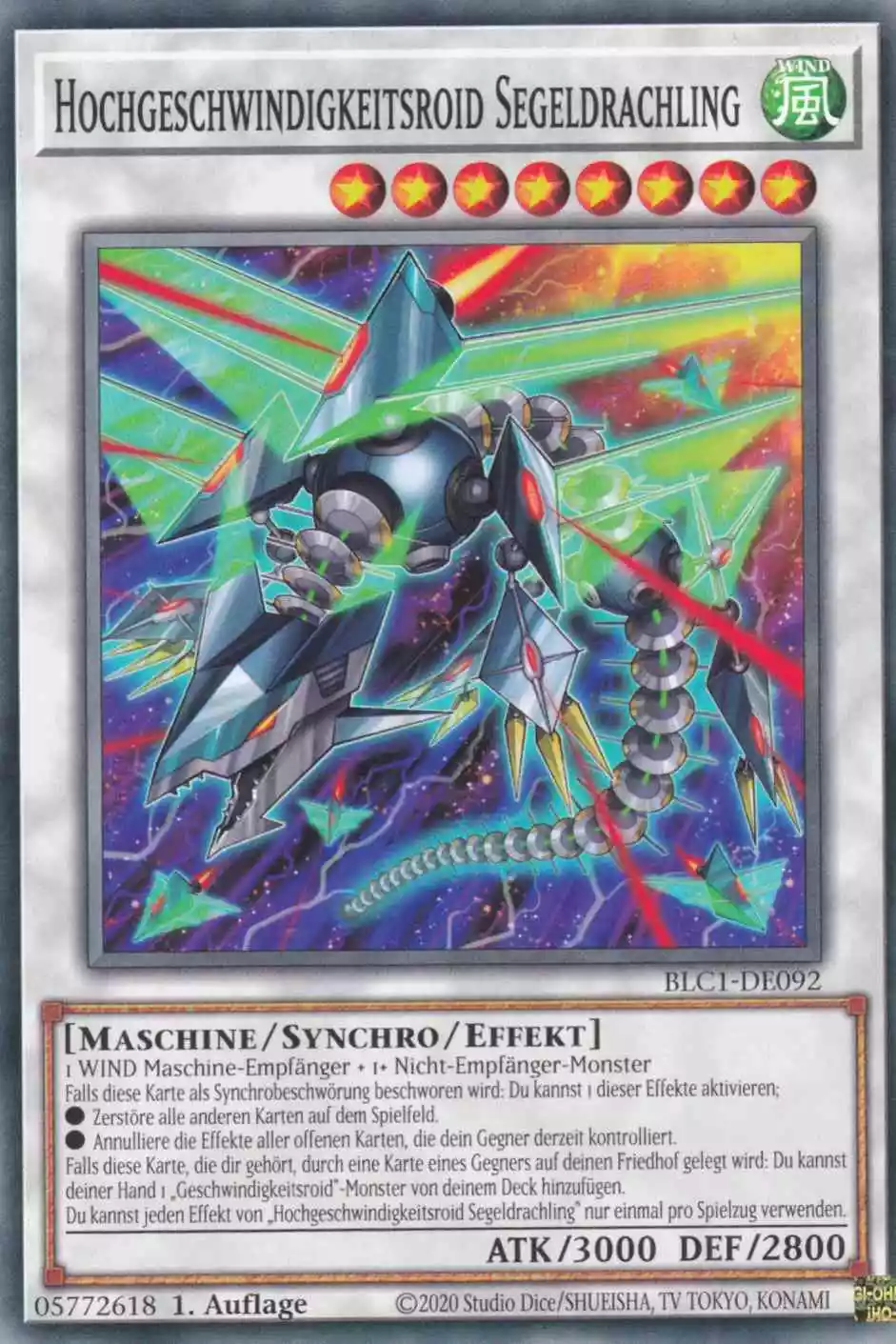 Hochgeschwindigkeitsroid Segeldrachling BLC1-DE092 ist in Common Yu-Gi-Oh Karte aus Battles of Legend Chapter 1 1.Auflage