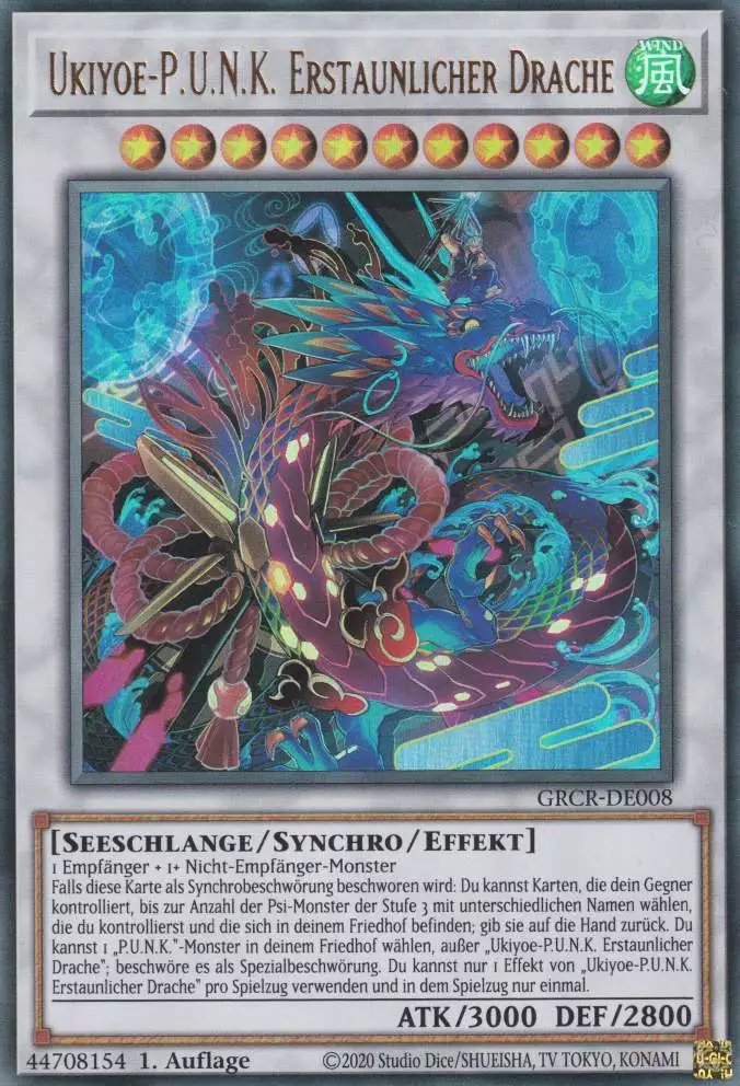 Ukiyoe-P.U.N.K. Erstaunlicher Drache GRCR-DE008 ist in Ultra Rare Yu-Gi-Oh Karte aus The Grand Creators 1.Auflage
