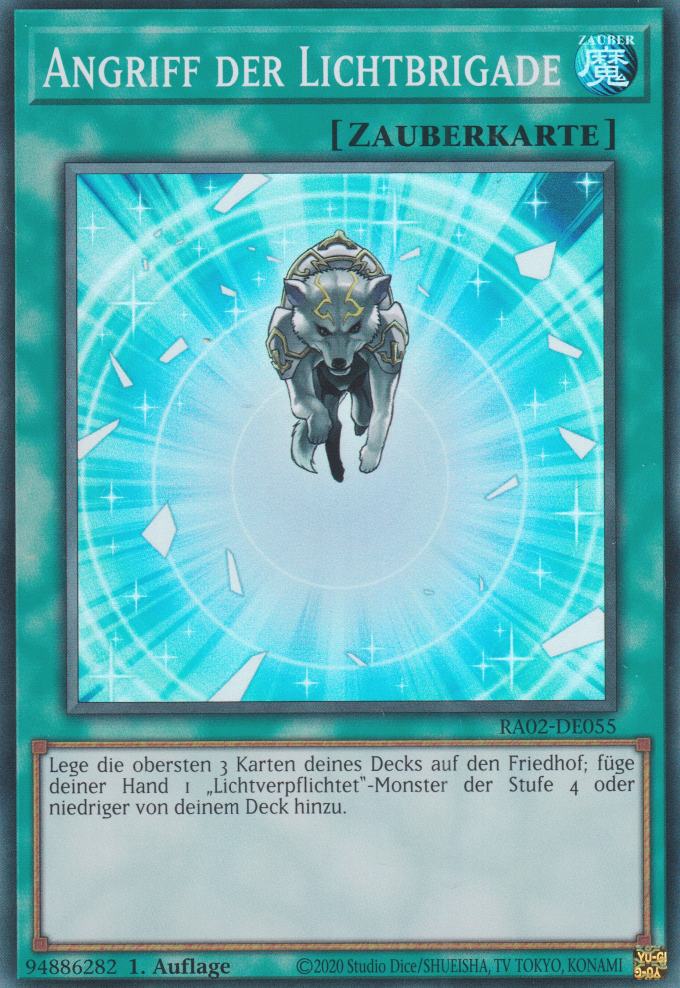 Angriff der Lichtbrigade RA02-DE055 ist in Super Rare Yu-Gi-Oh Karte aus 25th Anniversary Rarity Collection 2 1.Auflage