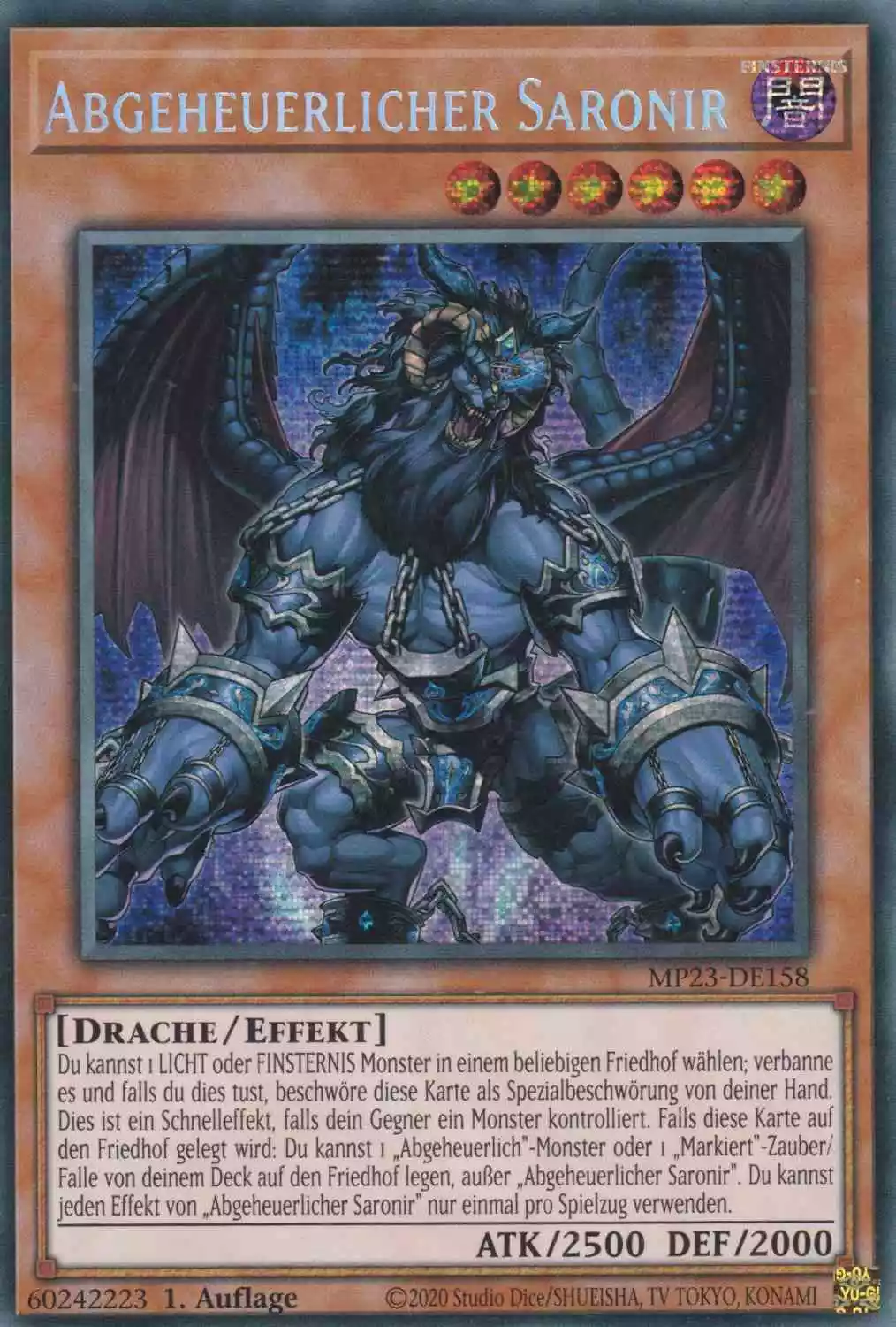 Abgeheuerlicher Saronir MP23-DE158 ist in Prismatic Secret Rare Yu-Gi-Oh Karte aus 25th Anniversary Tin Dueling Heroes 1.Auflage