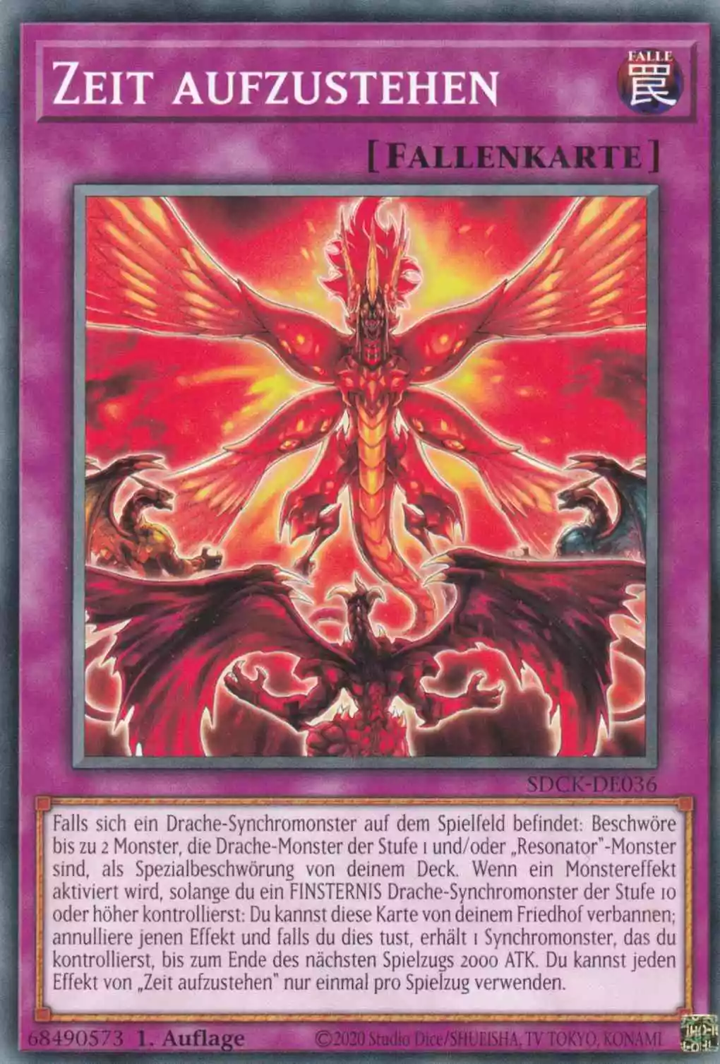 Zeit aufzustehen SDCK-DE036 ist in Common Yu-Gi-Oh Karte aus The Crimson King 1.Auflage