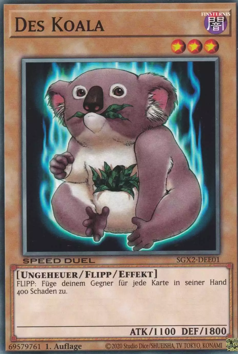 Des Koala SGX2-DEE01 ist in Common Yu-Gi-Oh Karte aus Speed Duel GX: Midterm Paradox 1.Auflage