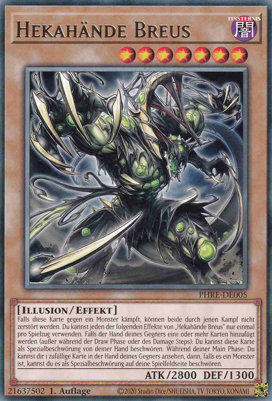 Hekahände Breus PHRE-DE005 ist in Rare Yu-Gi-Oh Karte aus Phantom Revenge 1.Auflage