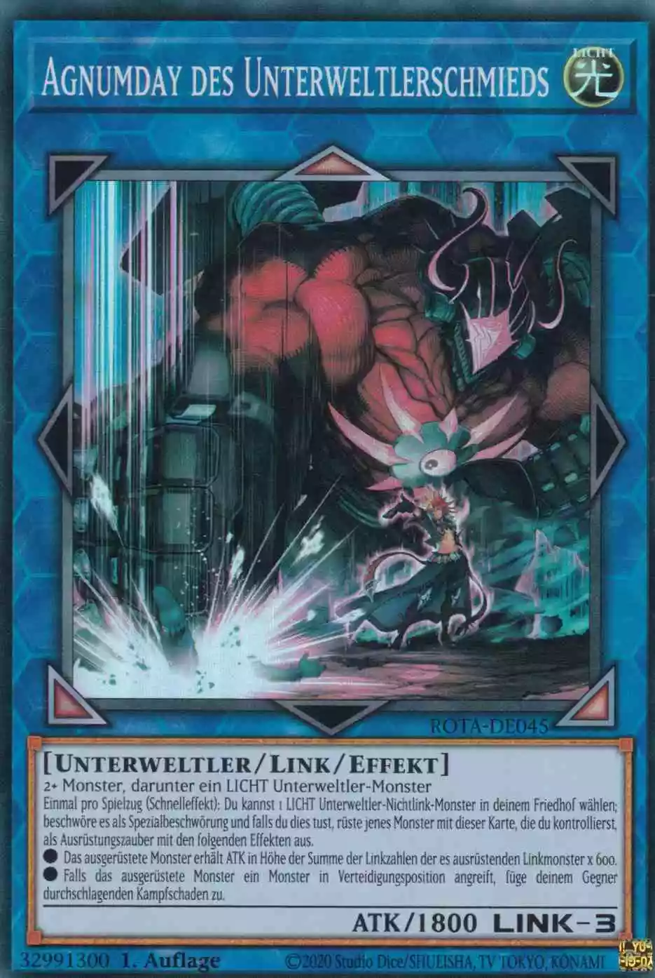 Agnumday des Unterweltlerschmieds ROTA-DE045 ist in Super Rare Yu-Gi-Oh Karte aus Rage of the Abyss 1.Auflage