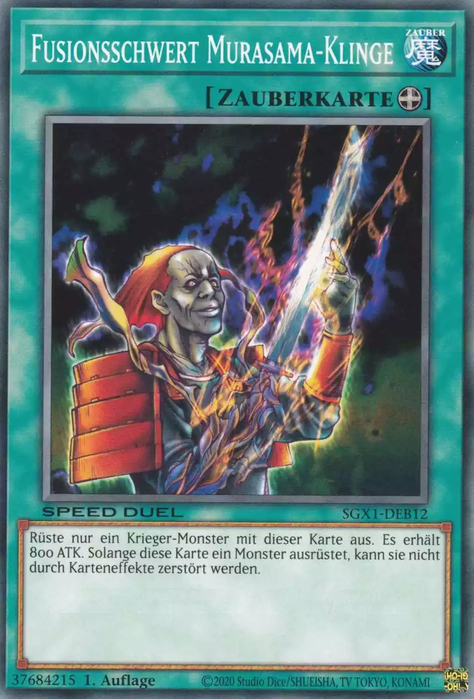 Fusionsschwert Murasama-Klinge SGX1-DEB12 ist in Common Yu-Gi-Oh Karte aus Speed Duel GX Duel Academy Box 1.Auflage
