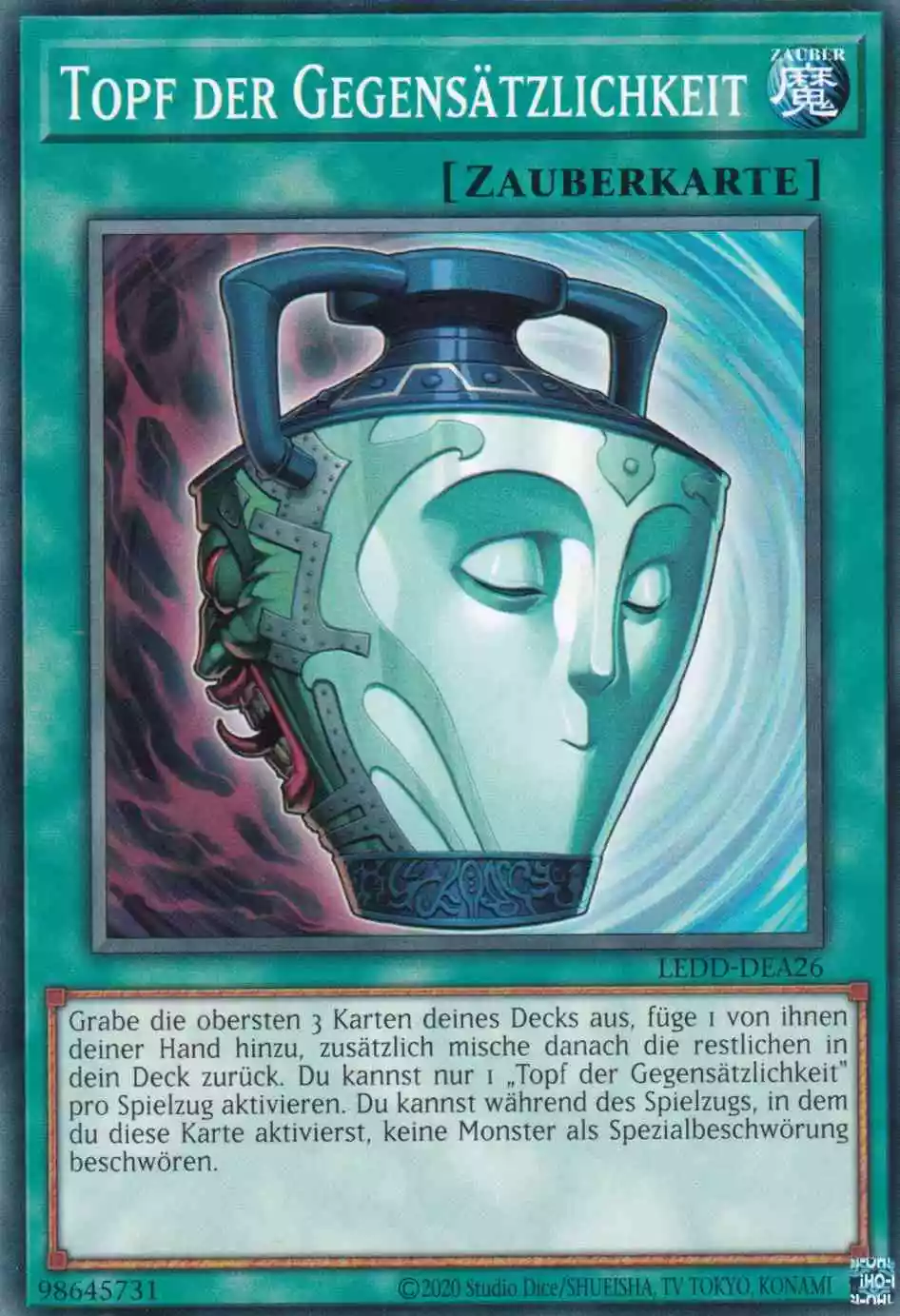 Topf der Gegensätzlichkeit LEDD-DEA26 ist in Common Yu-Gi-Oh Karte aus Legendary Dragon Decks unlimitiert