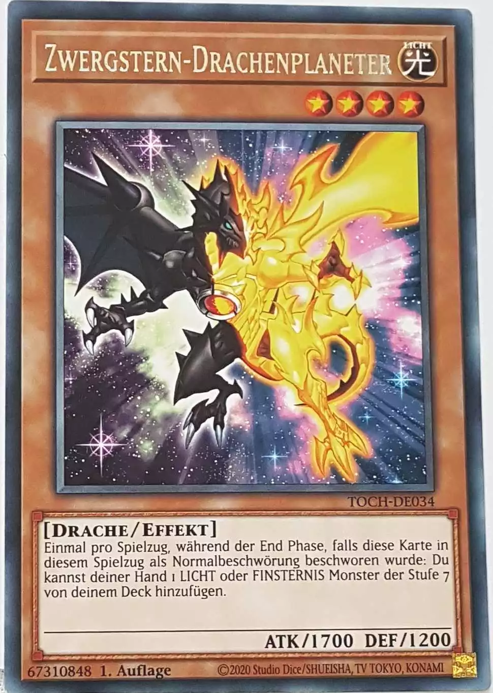 Zwergstern-Drachenplaneter TOCH-DE034 ist in Rare Yu-Gi-Oh Karte aus Toon Chaos 1.Auflage