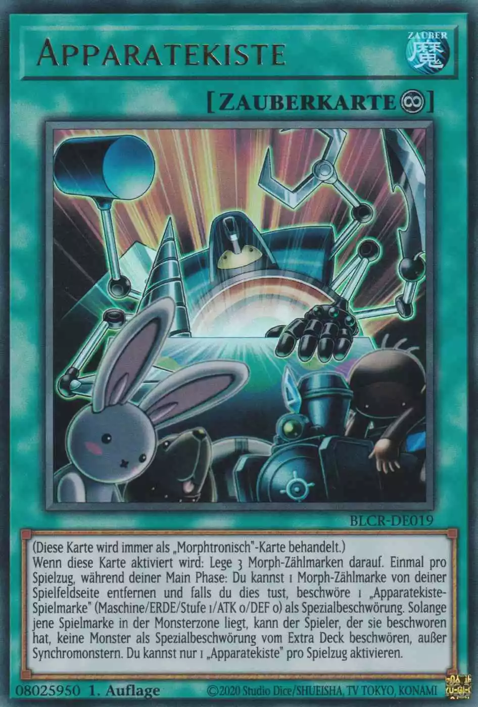 Apparatekiste BLCR-DE019 ist in Ultra Rare Yu-Gi-Oh Karte aus Battles of Legend Crystal Revenge 1.Auflage