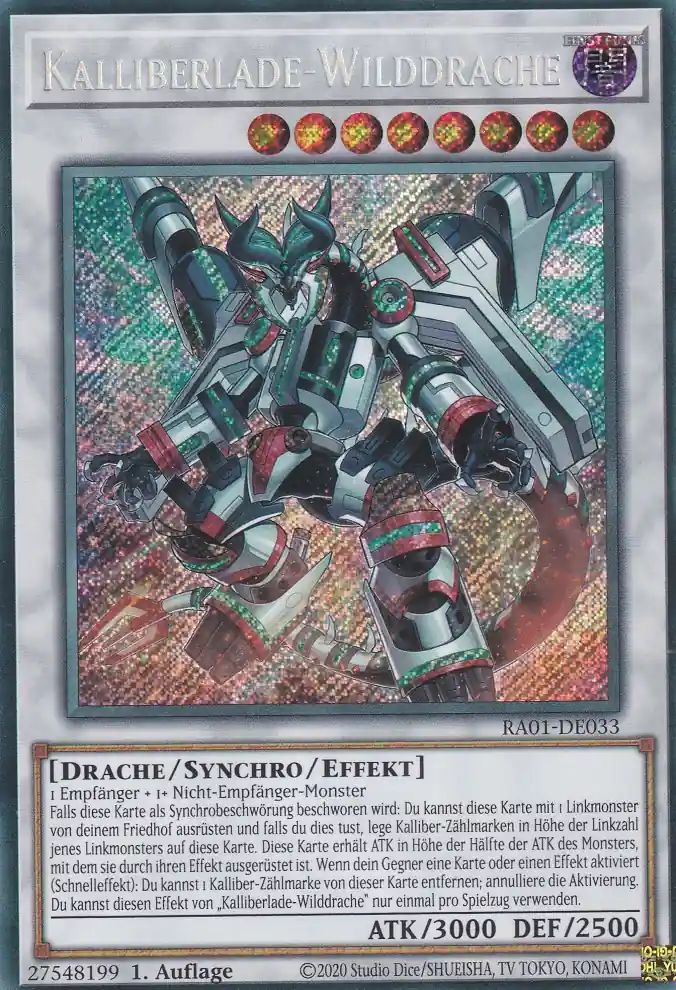 ra01-de033-scr-kalliberlade-wilddrache-secret-rare-25th-anniversary-rarity-collection Kalliberlade-Wilddrache RA01-DE033 ist in Secret Rare Yu-Gi-Oh Karte aus 25th Anniversary Rarity Collection 1.Auflage