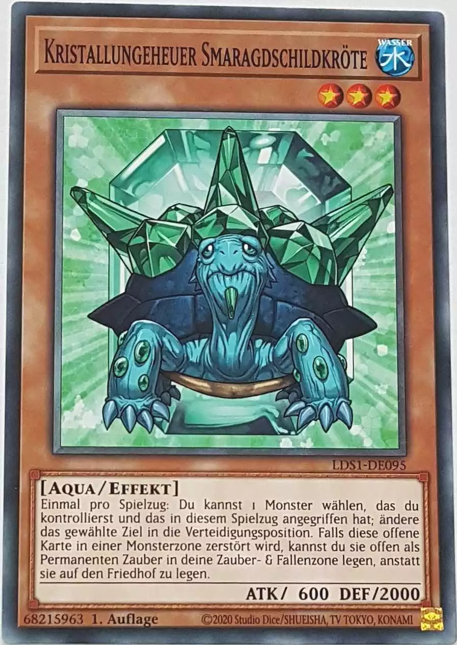Kristallungeheuer Smaragdschildkröte LDS1-DE095 ist in Common Yu-Gi-Oh Karte aus Legendary Duelists: Season 1 1.Auflage