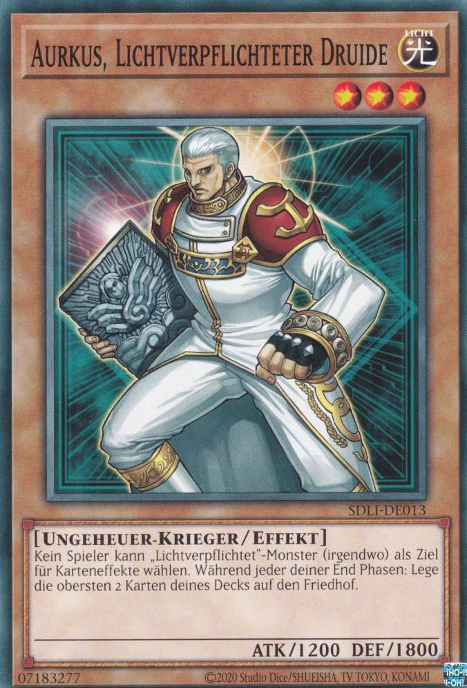 Aurkus, Lichtverpflichteter Druide SDLI-DE013 ist in Common Yu-Gi-Oh Karte aus Realm Of Light unlimitiert