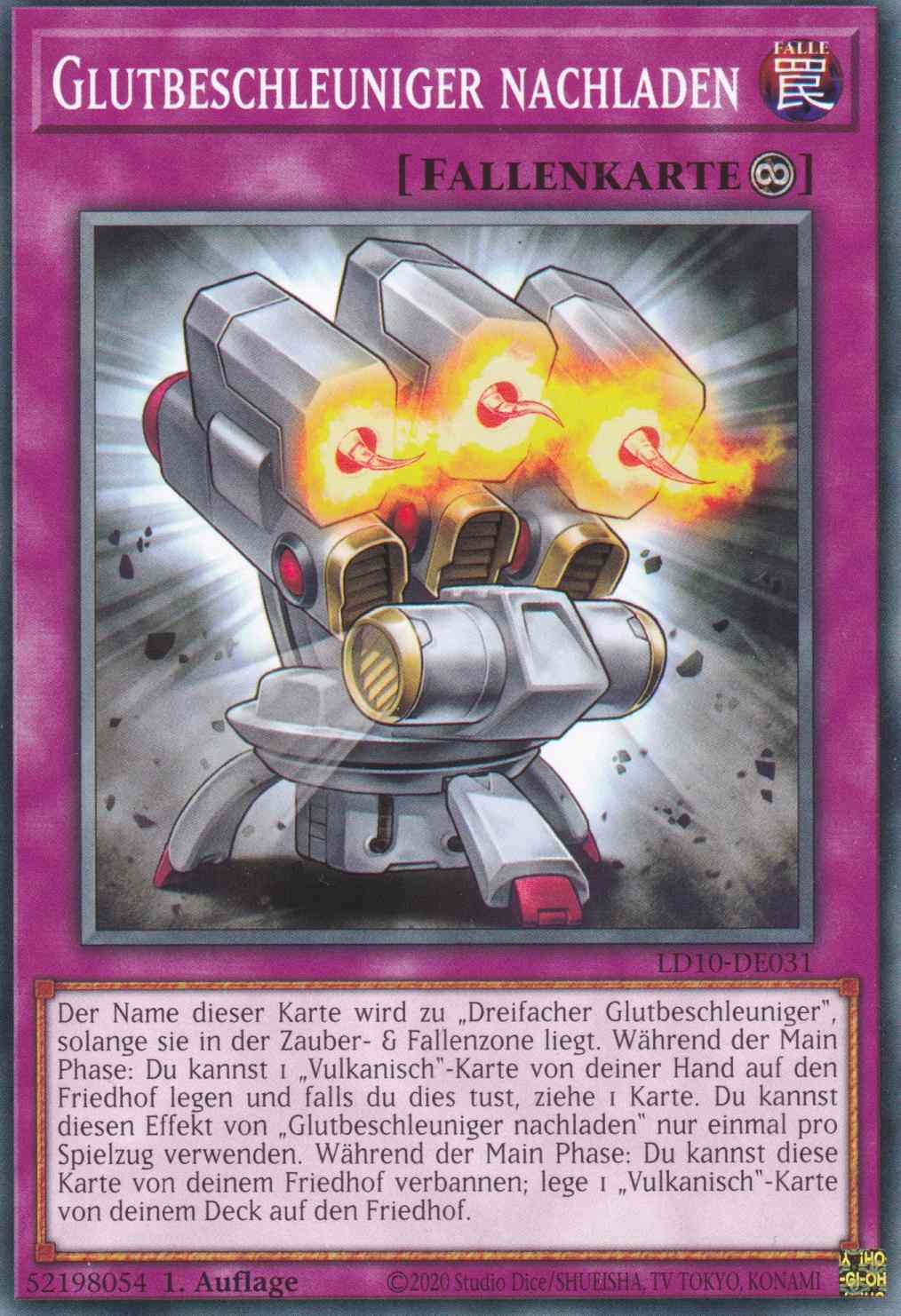 Glutbeschleuniger nachladen LD10-DE031 ist in Common Yu-Gi-Oh Karte aus Legendary Duelists Soulburning Volcano 1.Auflage